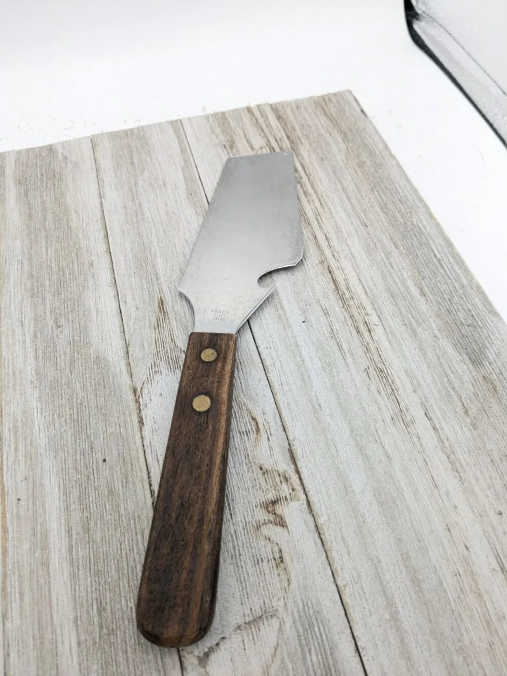 Stainless Steel Cake Pie Spatula Server Bottle Opener Cutter Slicer Japan Wood